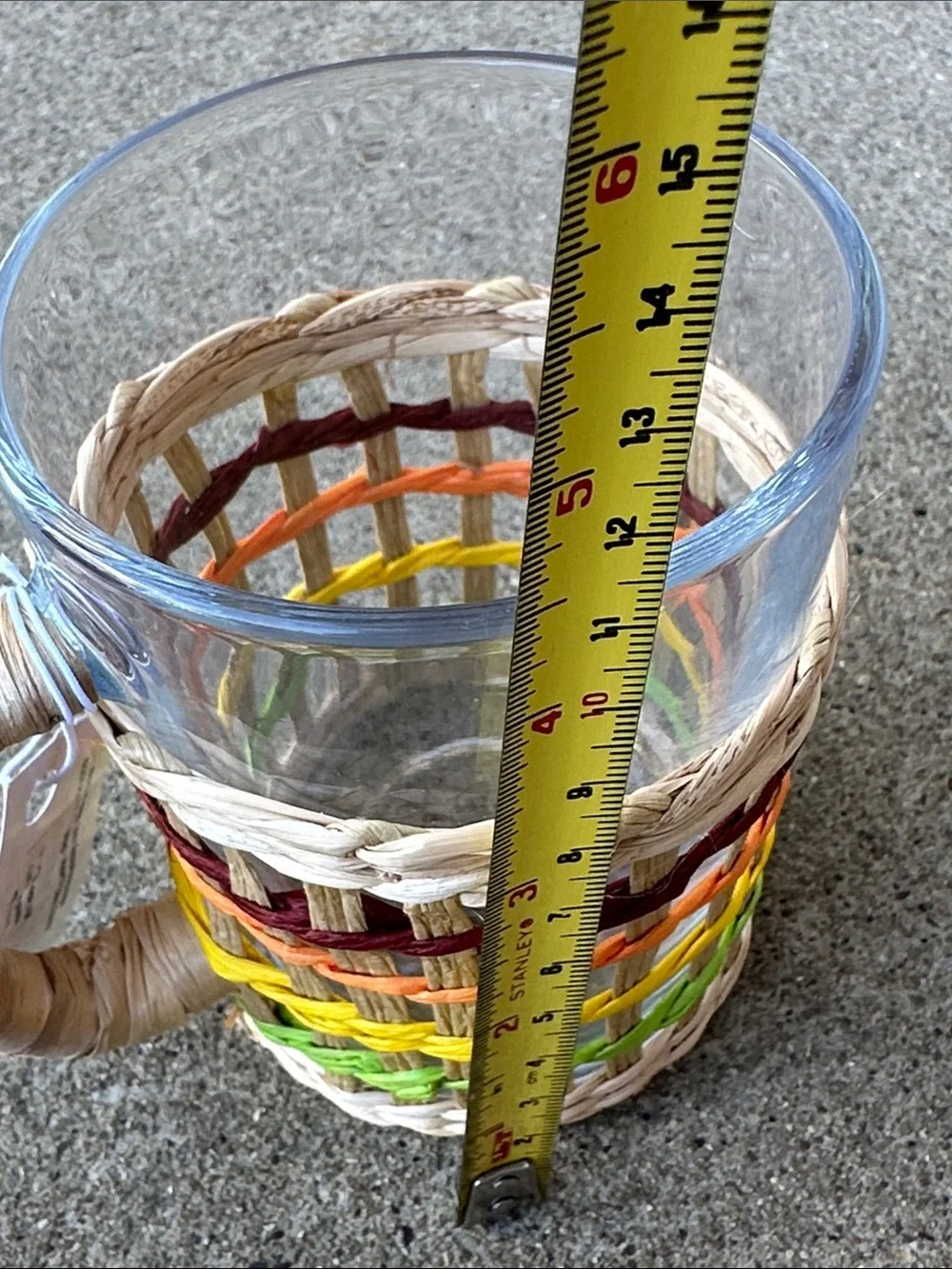 Market Square Multi-Color Woven Glass Mug New